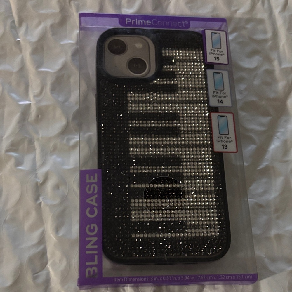 Black Rhinestone Bling Phone Case for iPhone